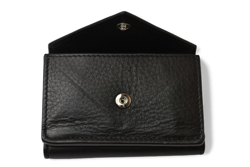 バレンシアガ 財布 BALENCIAGA ミニ財布/三つ折財布 PAPER ZA MINI WALLET ペーパーミニウォレット 391446 ブラック【中古】