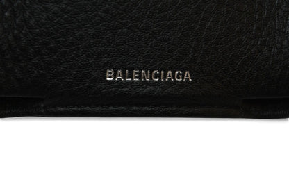 バレンシアガ 財布 BALENCIAGA ミニ財布/三つ折財布 PAPER ZA MINI WALLET ペーパーミニウォレット 391446 ブラック【中古】