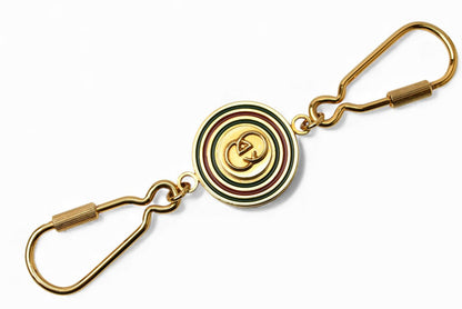 グッチ キーリング/キーホルダー GUCCI ヴィンテージ ゴールド/シェリーライン GGロゴ【中古】