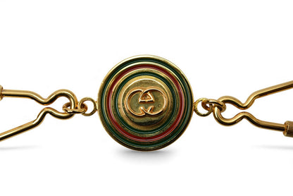 グッチ キーリング/キーホルダー GUCCI ヴィンテージ ゴールド/シェリーライン GGロゴ【中古】