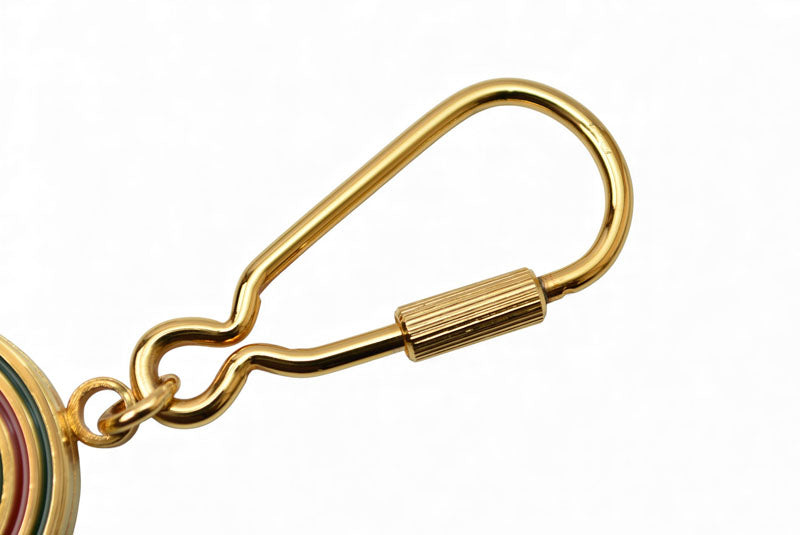 グッチ キーリング/キーホルダー GUCCI ヴィンテージ ゴールド/シェリーライン GGロゴ【中古】