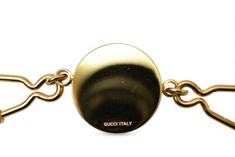 グッチ キーリング/キーホルダー GUCCI ヴィンテージ ゴールド/シェリーライン GGロゴ【中古】