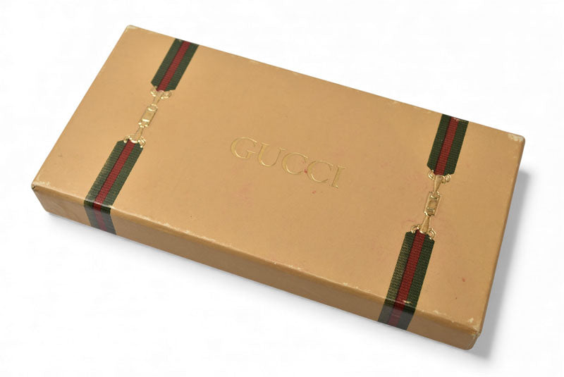 グッチ キーリング/キーホルダー GUCCI ヴィンテージ ゴールド/シェリーライン GGロゴ【中古】