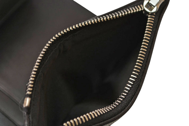サンローラン 財布/三つ折 YSL SAINT LAURENT スムースレザー ネックストラップ ブラック 820355【中古】