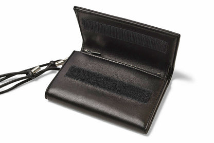 サンローラン 財布/三つ折 YSL SAINT LAURENT スムースレザー ネックストラップ ブラック 820355【中古】