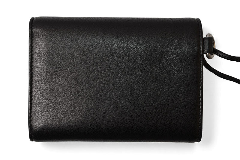 サンローラン 財布/三つ折 YSL SAINT LAURENT スムースレザー ネックストラップ ブラック 820355【中古】