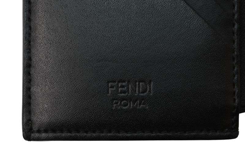 フェンディ コインケース/カードケース FENDI ミニ財布 フラグメントケース ズッカ 7M0270 ブラック/レッド【中古】