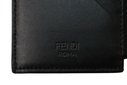 フェンディ コインケース/カードケース FENDI ミニ財布 フラグメントケース ズッカ 7M0270 ブラック/レッド【中古】