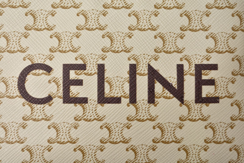 セリーヌ コインケース/キーケース/ポーチ CELINE 小物入れ 10C662 トリオンフ ホワイト【中古】