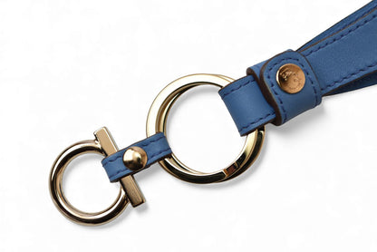 サルヴァトーレフェラガモ 未使用 キーリング/キーホルダー Salvatore Ferragamo レザー ガンチーニ ブルー【中古】