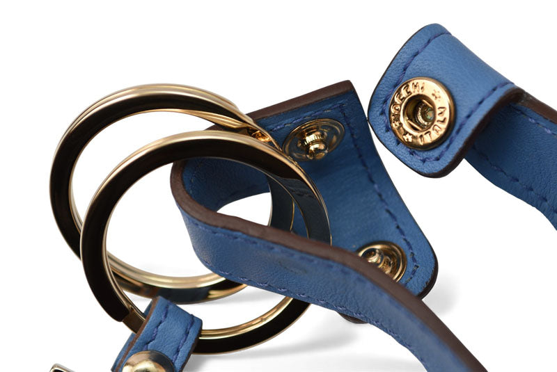 サルヴァトーレフェラガモ 未使用 キーリング/キーホルダー Salvatore Ferragamo レザー ガンチーニ ブルー【中古】