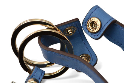 サルヴァトーレフェラガモ 未使用 キーリング/キーホルダー Salvatore Ferragamo レザー ガンチーニ ブルー【中古】