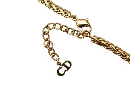クリスチャンディオール ネックレス Christian Dior ヴィンテージ ラインストーン グリーン/ゴールド【中古】