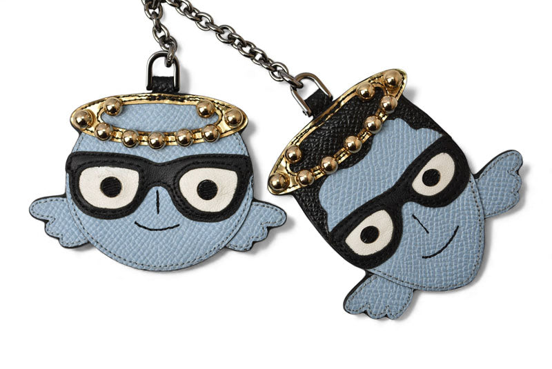 ドルチェアンドガッバーナ 未使用 キーリング/キーホルダー DOLCE&GABBANA D&G チャーム バッグチャーム レザー ec-21776 ライトブルー【中古】