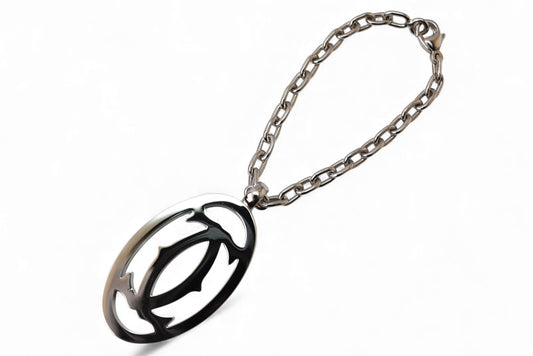 カルティエ キーホルダー/チャーム Cartier 2Cモチーフ シルバー 未使用【中古】