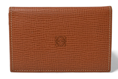 ロエベ カードケース/名刺れ LOEWE レザー アナグラム ブラウン【中古】