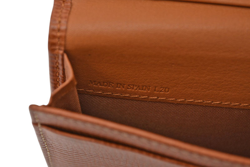 ロエベ カードケース/名刺れ LOEWE レザー アナグラム ブラウン【中古】