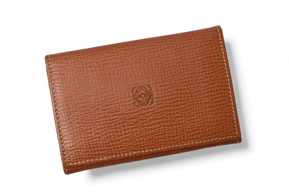 ロエベ カードケース/名刺れ LOEWE レザー アナグラム ブラウン【中古】