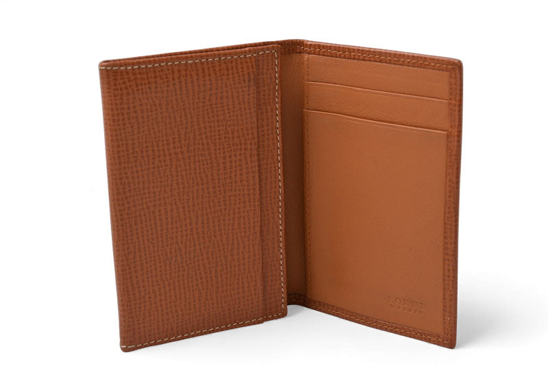 ロエベ カードケース/名刺れ LOEWE レザー アナグラム ブラウン【中古】