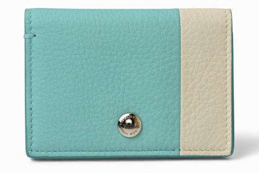ティファニー カードケース/コインケース/ミニ財布 Tiffany&co. ヴァーティカルフォールド ティファニーブルー/クリーム【中古】