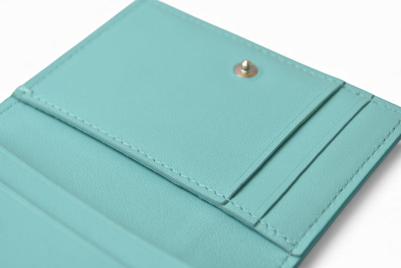 ティファニー カードケース/コインケース/ミニ財布 Tiffany&co. ヴァーティカルフォールド ティファニーブルー/クリーム【中古】