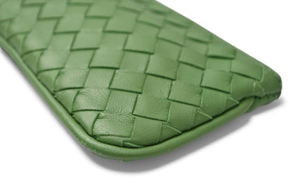 ボッテガヴェネタ キーケース/コインケース BOTTEGA VENETA キーリング付ポーチ ナッパ グリーン 131232【中古】