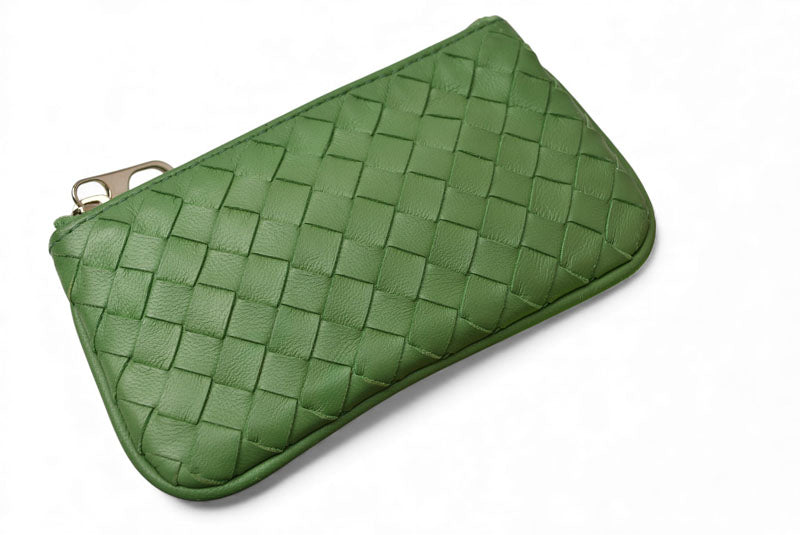 ボッテガヴェネタ キーケース/コインケース BOTTEGA VENETA キーリング付ポーチ ナッパ グリーン 131232【中古】