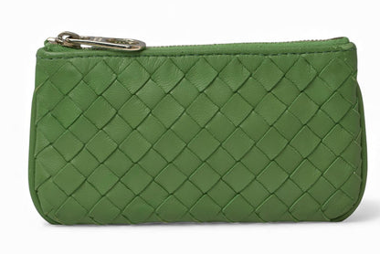 ボッテガヴェネタ キーケース/コインケース BOTTEGA VENETA キーリング付ポーチ ナッパ グリーン 131232【中古】