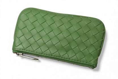 ボッテガヴェネタ キーケース/コインケース BOTTEGA VENETA キーリング付ポーチ ナッパ グリーン 131232【中古】