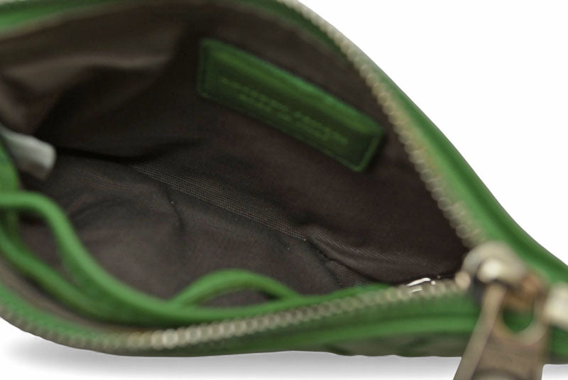 ボッテガヴェネタ キーケース/コインケース BOTTEGA VENETA キーリング付ポーチ ナッパ グリーン 131232【中古】