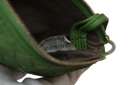 ボッテガヴェネタ キーケース/コインケース BOTTEGA VENETA キーリング付ポーチ ナッパ グリーン 131232【中古】
