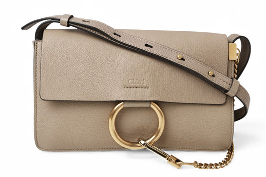 クロエ ショルダーバッグ Chloe バッグ faye/フェイ レザー ベージュ【中古】
