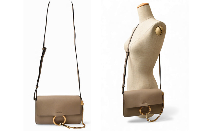 クロエ ショルダーバッグ Chloe バッグ faye/フェイ レザー ベージュ【中古】