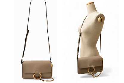 クロエ ショルダーバッグ Chloe バッグ faye/フェイ レザー ベージュ【中古】