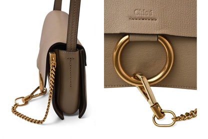クロエ ショルダーバッグ Chloe バッグ faye/フェイ レザー ベージュ【中古】