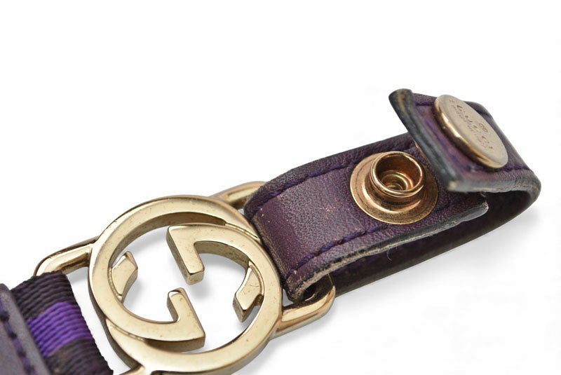 グッチ ネックストラップ/キーリング GUCCI キーリング付 GG パープル/ダークパープル 115278 【中古】