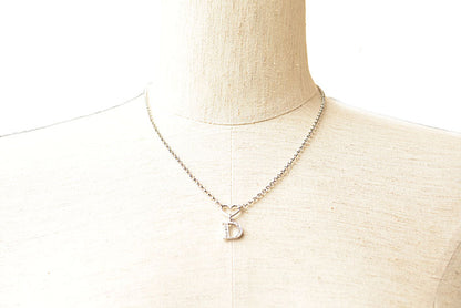 クリスチャンディオール ネックレス Christian Dior ロゴ/ハート/シルバー ラインストーン【中古】