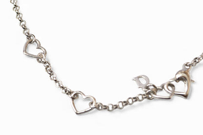 クリスチャンディオール ネックレス Christian Dior ロゴ/ハート/シルバー ラインストーン【中古】