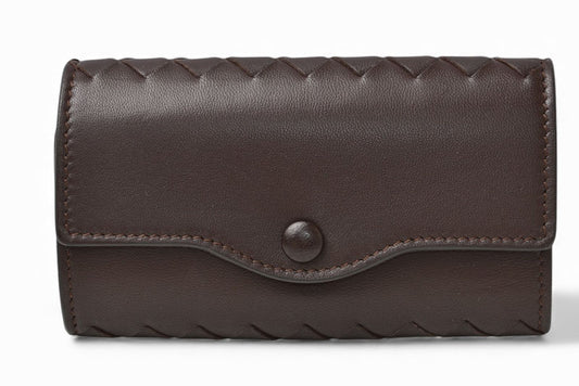 ボッテガヴェネタ キーケース/キーリング BOTTEGA VENETA 6連 イントレチャート ナッパ ダークブラウン【中古】