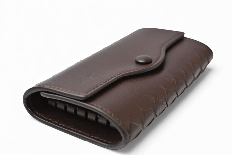 ボッテガヴェネタ キーケース/キーリング BOTTEGA VENETA 6連 イントレチャート ナッパ ダークブラウン【中古】