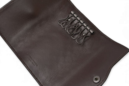ボッテガヴェネタ キーケース/キーリング BOTTEGA VENETA 6連 イントレチャート ナッパ ダークブラウン【中古】