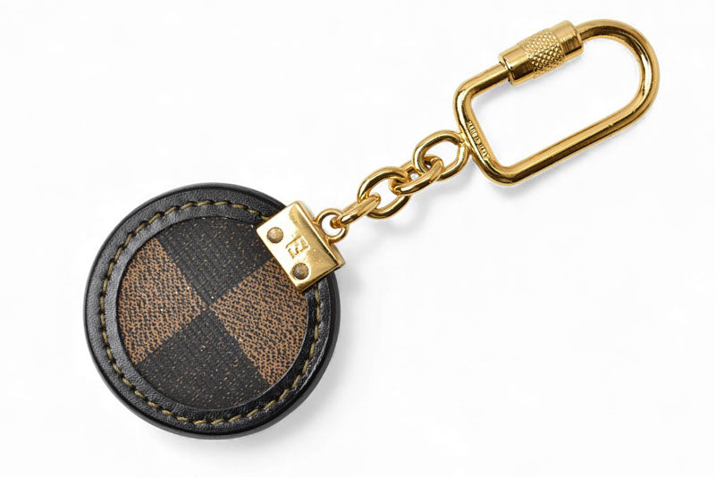 フェンディ キーリング/キーホルダー/バッグチャーム FENDI サークル ブラック/ブラウン【中古】