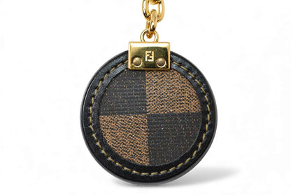 フェンディ キーリング/キーホルダー/バッグチャーム FENDI サークル ブラック/ブラウン【中古】