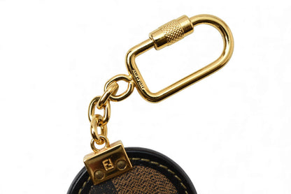フェンディ キーリング/キーホルダー/バッグチャーム FENDI サークル ブラック/ブラウン【中古】