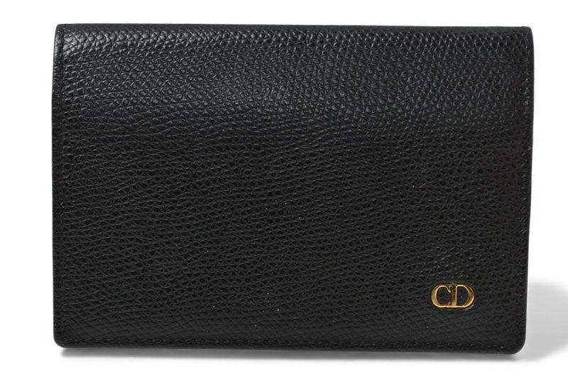 クリスチャンディオール カードケース/名刺入れ Christian Dior ヴィンテージ レザー ブラック【中古】