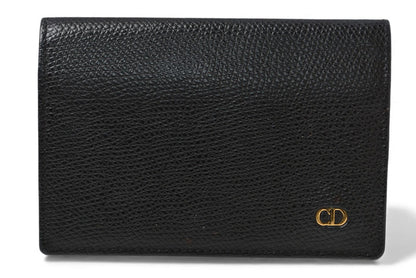 クリスチャンディオール カードケース/名刺入れ Christian Dior ヴィンテージ レザー ブラック【中古】