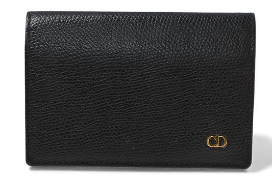 クリスチャンディオール カードケース/名刺入れ Christian Dior ヴィンテージ レザー ブラック【中古】