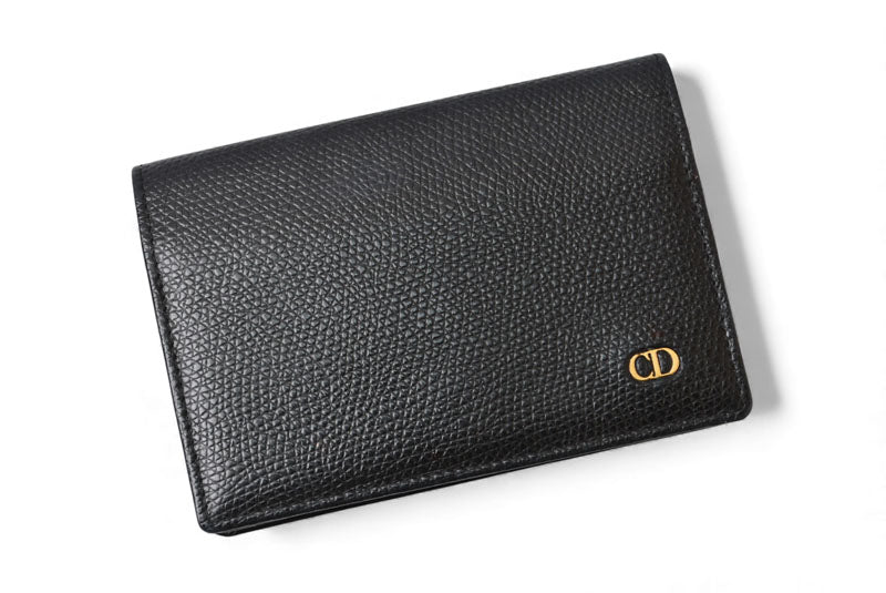 クリスチャンディオール カードケース/名刺入れ Christian Dior ヴィンテージ レザー ブラック【中古】