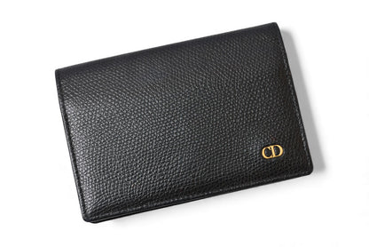 クリスチャンディオール カードケース/名刺入れ Christian Dior ヴィンテージ レザー ブラック【中古】