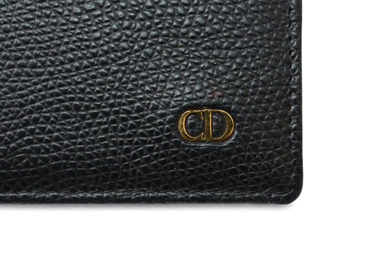 クリスチャンディオール カードケース/名刺入れ Christian Dior ヴィンテージ レザー ブラック【中古】